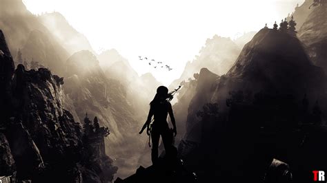 Desktop Wallpaper Lara Croft Tomb Raider Video Game Mountains