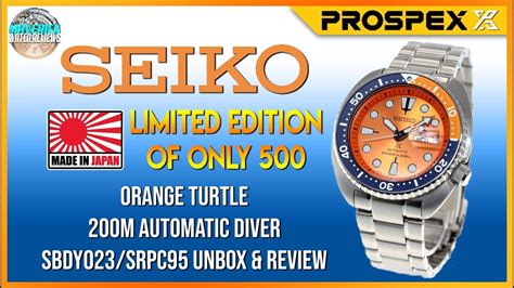Orange Turtle Seiko Prospex Limited Edition 200m Automatic Diver