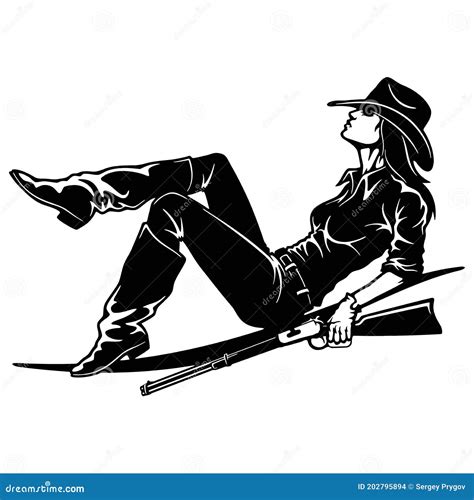 Bang Bang Cowgirl Girl Wild West Cricut Silhouette Svg Vector Clip Art Cut Ready Files