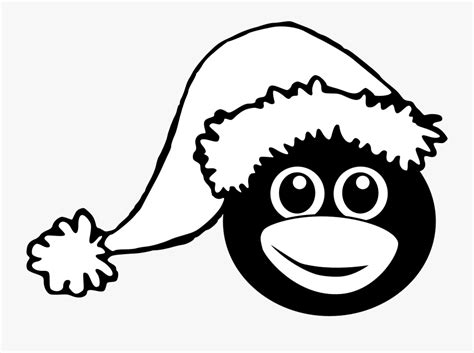 Discover (and save!) your own pins on pinterest Penguin 1 Head Cartoon Santa Hat Black White Line Coloring ...