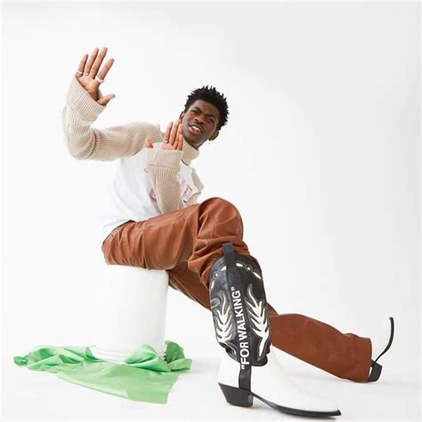The old town road singer is expected to release the pair of shoes on march 29 as a collaboration with the custom sneaker brand mschf. SPOTTED: Lil Nas X in Off-White's "For Walking" Cowboy Boots - PAUSE Online | Men's Fashion ...
