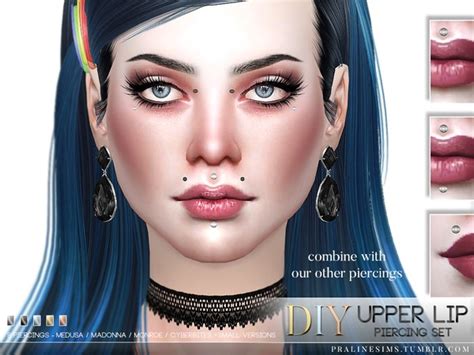 Diy Upper Lip Piercing Set By Pralinesims At Tsr Sims 4 Updates