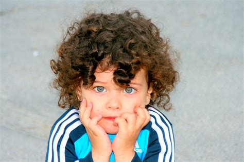 Blue Eyed Boy With Curly Hair Free Image