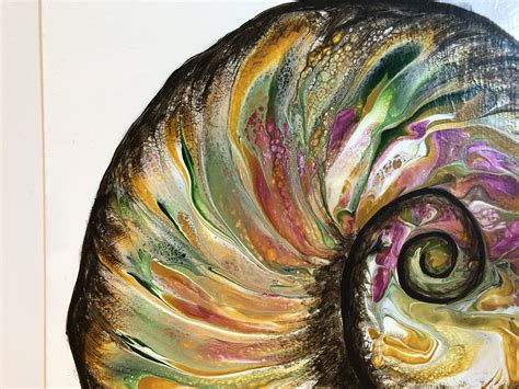 Sea Shell Felix Art Fluid Art Fluid Painting
