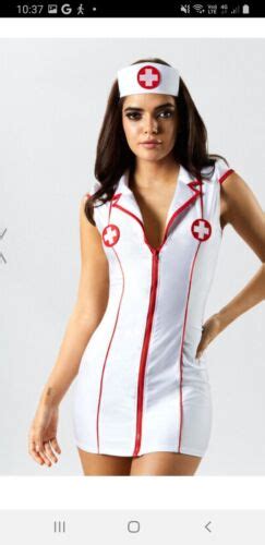 Ann Summers Hospital Hottie Nurse White Red Outfit 8 26 Nwt