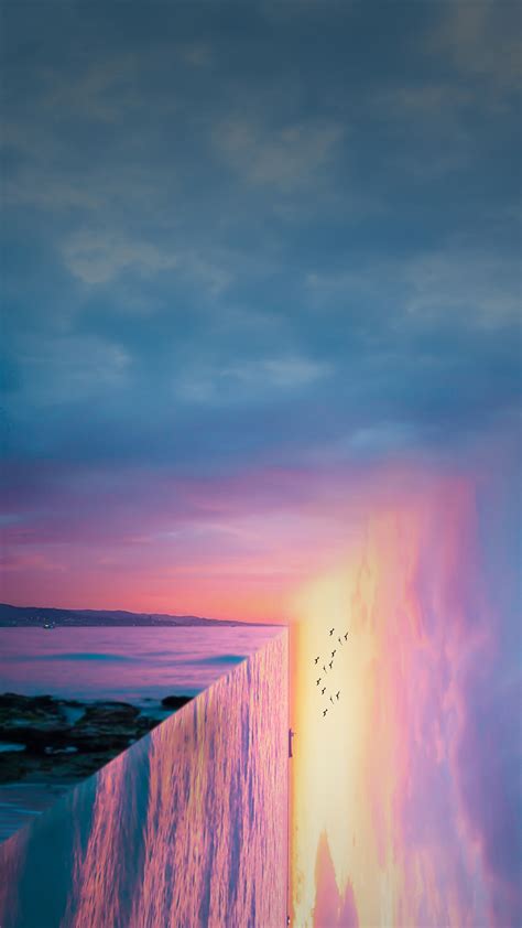 Sunset Sea Reflection Art Free 4k Ultra Hd Mobile Wallpaper