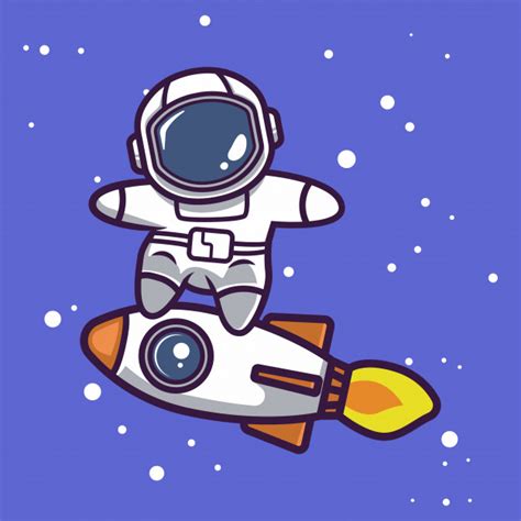A small living space can still be stylish. Cute astronaut in space mascot design illustration ...