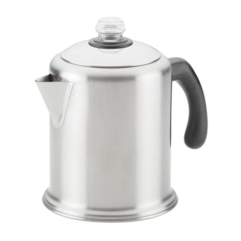 Farberware 8 Cup Stainless Steel Coffee Percolator Brushed Stainless