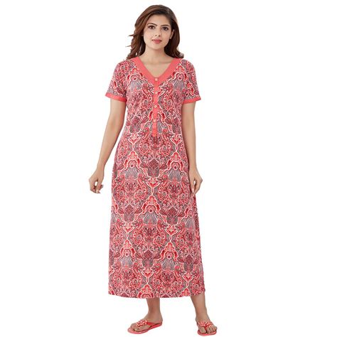 july meadow flora calf length nighty pc664 red buy july meadow flora calf length nighty pc664