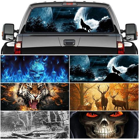 Pickup Truck Surprising 3d Rear Windshield Poster 4 Classes Sizes One Way Vision Oem Decal Scary
