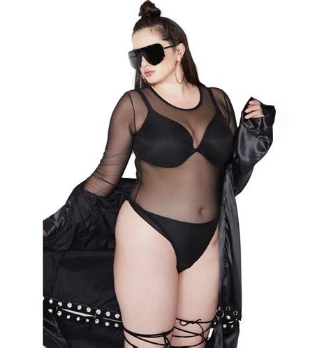 Poster Grl Plus Size Black Sheer Bodysuit Dolls Kill