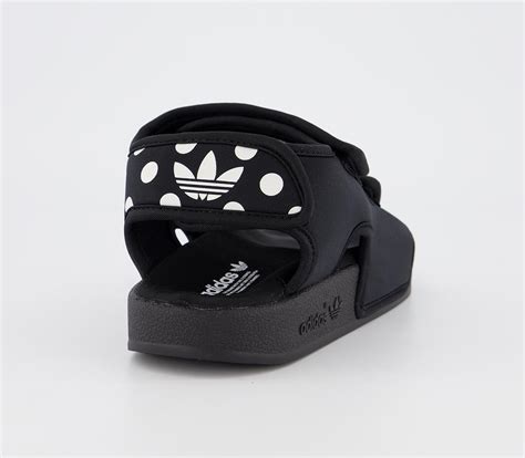 Adidas Adilette Sandals 30 Core Black White Dot Womens Sandals