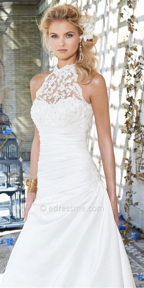 beaded lace halter wedding dress by camille la vie uniquelaceweddingdresses halter wedding