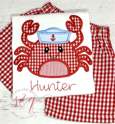 Boys Crab Shirt Boy Crab Outfit Crab Shirt Kids Boy Short Etsy Uk