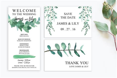 Eucalyptus Wedding Suite Vol.3 | Eucalyptus wedding, Wedding saving, Eucalyptus wedding invitation