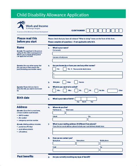 Disability Form Template Free Word Templates
