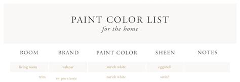 The Best Cream Color Paint Julie Blanner Paint Color Chart Paint