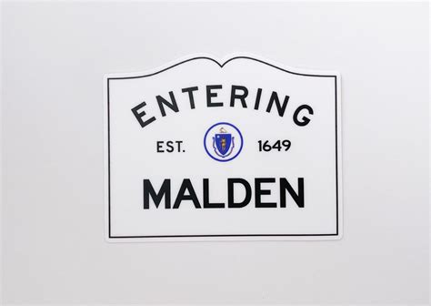 Entering Malden Massachusetts Town Sign Sticker Etsy