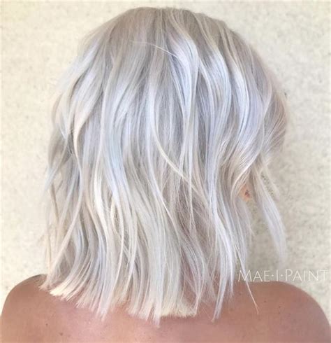 Ice Blonde Long Bob Longbobs Thin Hair Haircuts Short White Hair