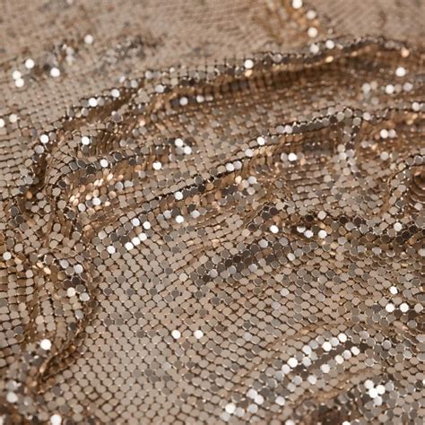 Mood Exclusive Joan Rose Gold Tubular Chainmail Fabric Fabric Rose