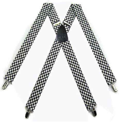 Black White Checkered Suspenders By The Perfect Necktie