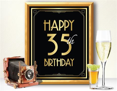 Happy 35th Birthday 35th Birthday Decoration 35th Birthday 35th