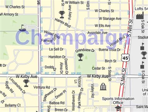 Champaign Map Illinois