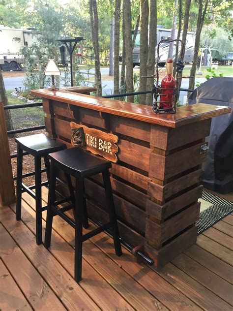 Incredible Tiki Bar Custom Built From Pallets Outdoor Pallet Bar