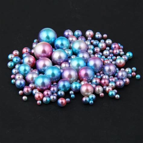 Sea Mew 10 Colors 8mm Plastic Abs Imitation Pearls Gradual Multicolor Round Beads For Jewelry