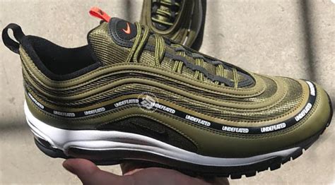 Nike air max 97 undefeated's will have an undefeated logo embossed and varnished onto the long side of the retail box. UNDFTD x Nike Air Max 97 "Olive"