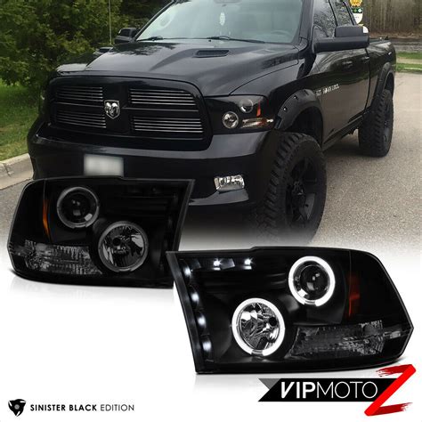 The dodge ram 1500 crew cab was redesigned for the 2009 model year. 2009-2018 Dodge Ram Sinister Black Halo LED Headlights ...