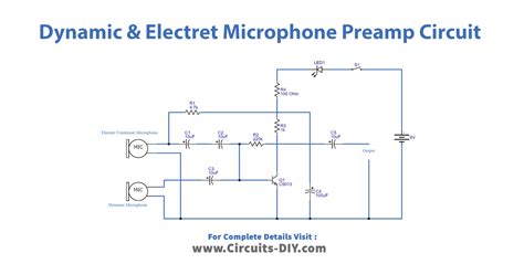 Dynamic And Electret Condenser Microphone Preamp Circuit