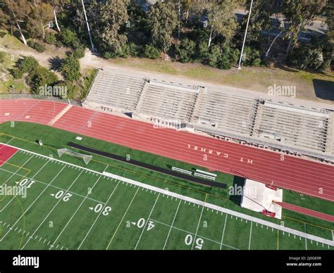 Aerial View Of American Football Field Stock Photo Alamy