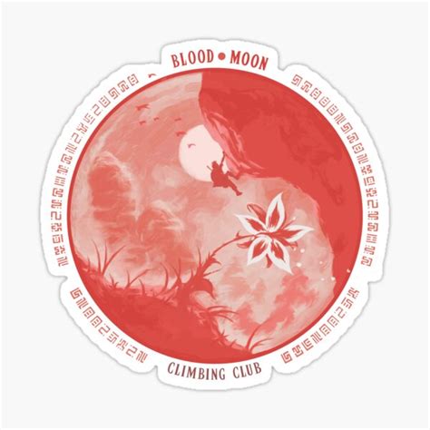 Bloodmoon Climbing Club Sticker By Orioto Redbubble