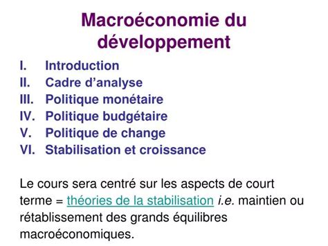 PPT Macroéconomie du développement PowerPoint Presentation free