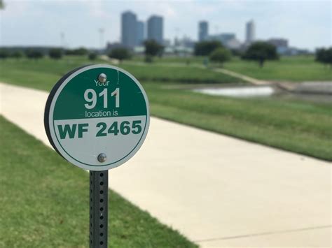 911 Signs Enhance Trail User Safety Tarrant Regional Water District