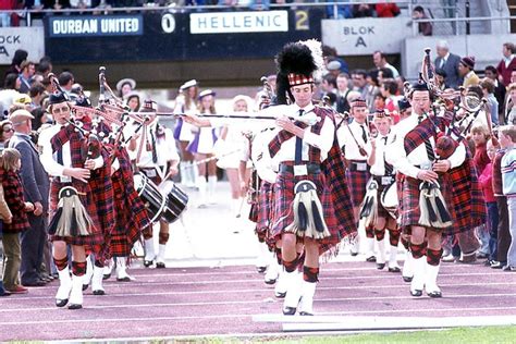 Pipe Band And Majorettes Enter The Green Point Stadium A Photo On