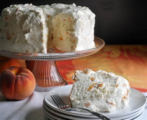 Angel Food Cake Recipe With Peaches And Cream Of Batter And Dough