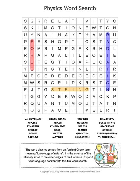 Review Your Physics Vocabulary With A Fun Word Search Puzzle Which You