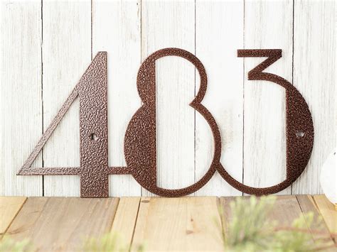 Modern House Number Plaque Metal House Numbers Modern House Numbers
