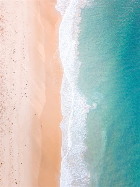 Sea Beach Aerial View Surf Wave Hd Phone Wallpaper Peakpx