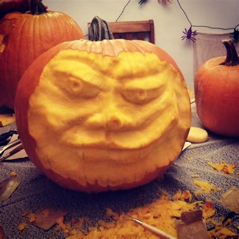 This Was My First Attempt At Carvingsculpting A Pumpkin Using Other