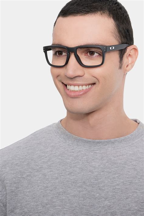 oakley holbrook rx rectangle satin black frame glasses for men eyebuydirect canada