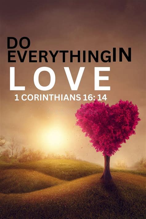 Bible Verses Do Everything In Love 1 Corinthians 1614 Stock