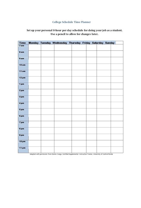 Hourly Daily Planner Template