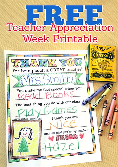 Free Printable And T Ideas For Teacher Appreciation Week