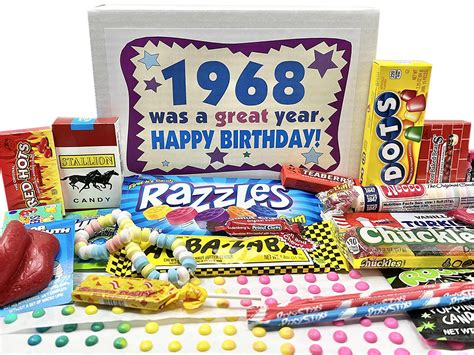 Retro Candy Yum ~ 1968 55th Birthday T Box Nostalgic