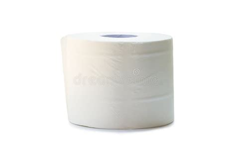 Single Roll Of Unrolled White Toilet Paper And Paper Core Tube