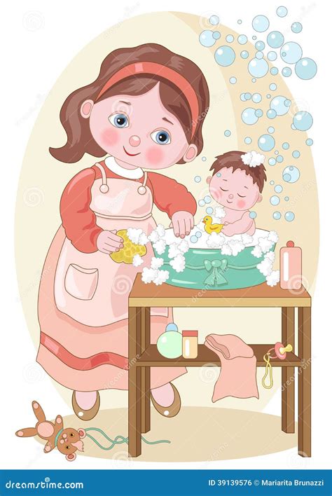 Baby Bath Stock Vector Illustration Of Vector Water
