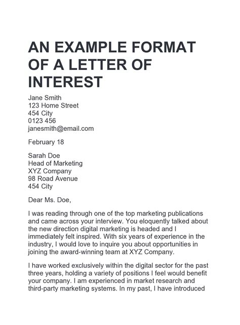 30 Editable Letter Of Interest For A Job Templates Templatearchive